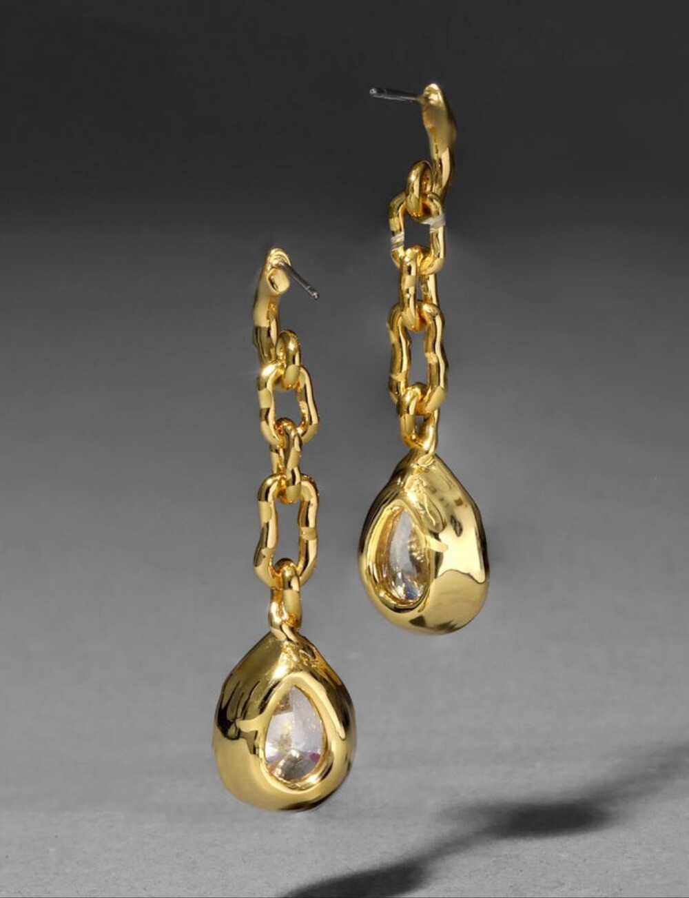 Alexis Bittar Asterales Gold Link Pear Drop Earring - Picture 2 of 5